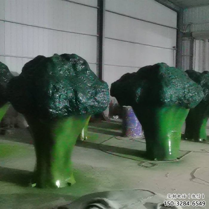 彩繪西藍花雕塑 大型城市雕塑 商業街擺件