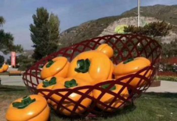 大型柿子雕塑 商業街廣場雕塑 彩繪擺件