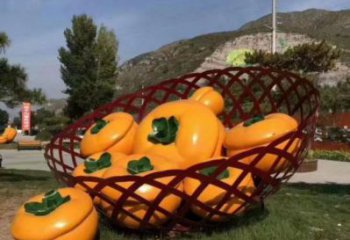 店門口柿子雕塑 創意景觀雕塑 仿真擺件