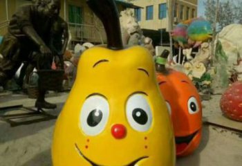 彩繪鴨梨雕塑 仿真雕塑 步行街擺件