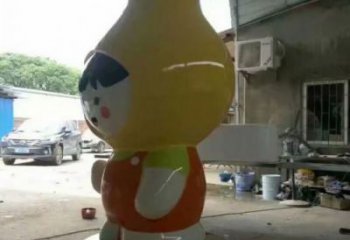 幾何鴨梨雕塑 庭院仿真雕塑 彩繪擺件