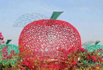 鏤空蘋果雕塑 廣場水果雕塑 門口小品