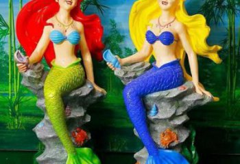 動(dòng)漫美人魚(yú)雕塑 店門口園林雕塑 卡通小品