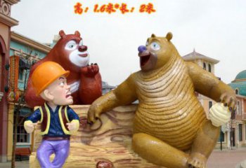 商業街熊出沒雕塑 售樓處雕塑 卡通擺件