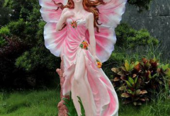 抽象蝴蝶仙子雕塑 店門口彩繪雕塑 步行街?jǐn)[件