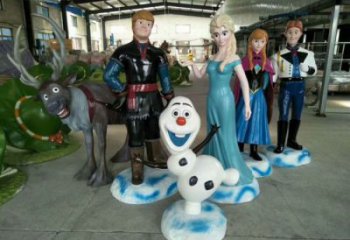 卡通冰雪奇緣雕塑 店門口園林雕塑 動漫小品