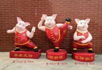 風景區小豬佩奇雕塑 售樓處廣場雕塑 彩繪擺件