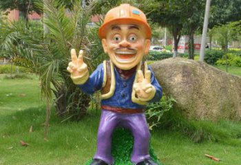 彩繪光頭強雕塑 卡通雕塑 步行街擺件
