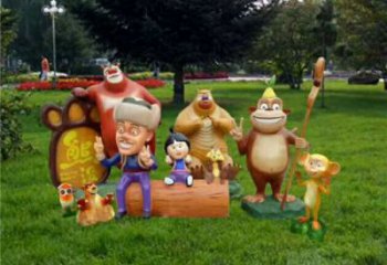 抽象光頭強雕塑 店門口彩繪雕塑 步行街擺件