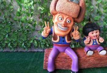 卡通光頭強雕塑 店門口園林雕塑 動漫小品