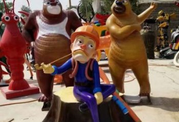 卡通光頭強雕塑 酒店公園雕塑 風(fēng)景區(qū)擺件