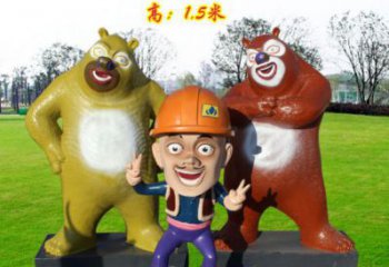 商場光頭強雕塑 卡通雕塑 店門口小品