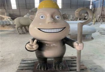 庭院光頭強雕塑 城市彩繪雕塑 卡通小品