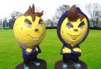 大頭兒子雕塑 庭院卡通雕塑 彩繪擺件