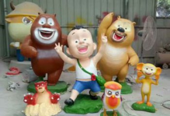 大型大頭兒子雕塑 步行街卡通雕塑 卡通擺件