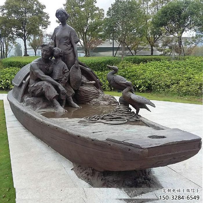 彩繪漁夫雕塑 民俗雕塑 步行街擺件