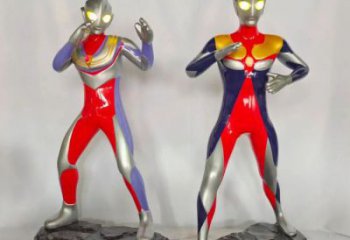 園林奧特曼雕塑 田間彩繪雕塑 卡通擺件