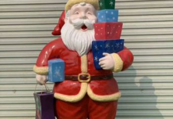 仿古圣誕老人雕塑 庭院彩繪雕塑 田間小品