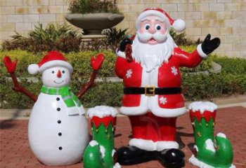 園林圣誕老人雕塑 風景區卡通雕塑 廣場小品