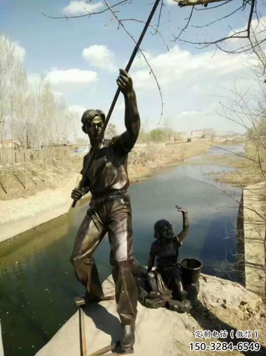 民俗漁夫雕塑制作 酒店公園雕塑 風景區擺件