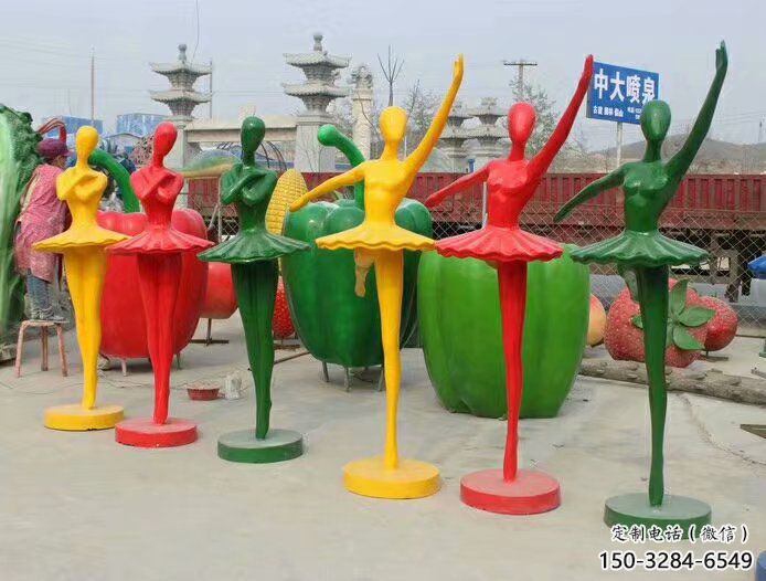 女孩雕塑 庭院童趣雕塑 彩繪小品