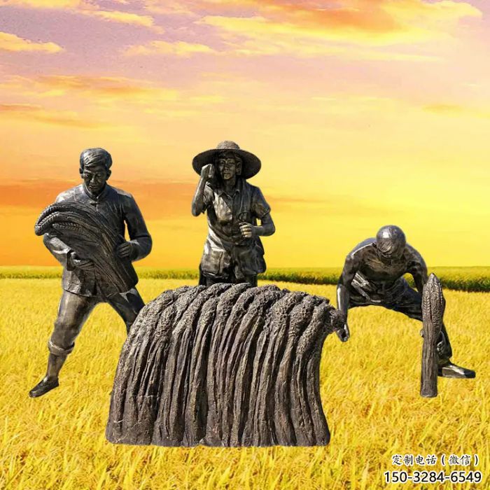 生產農夫雕塑 田間農耕雕塑 民俗擺件