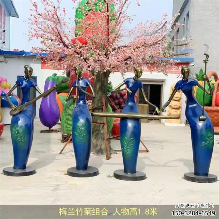 門口音樂人雕塑 售樓處彩繪雕塑 仿真小品