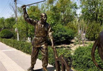 公園農(nóng)夫雕塑 酒店門口雕塑 農(nóng)耕擺件