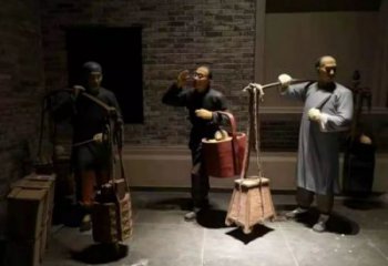 酒店農(nóng)夫雕塑 庭院民俗雕塑 彩繪小品