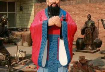 創意孔子雕塑 步行街店門口雕塑 學校小品