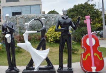 創(chuàng)意音樂人雕塑 步行街店門口雕塑 彩繪小品