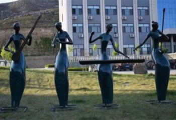 廣場音樂人雕塑 公園彩繪雕塑 抽象擺件