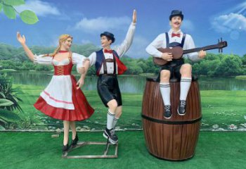 田間音樂人雕塑 仿真彩繪雕塑 園林?jǐn)[件