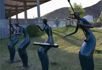 園林音樂人雕塑 田間仿真雕塑 彩繪擺件