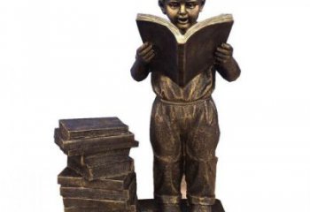 仿真讀書雕塑 學校雕塑 步行街擺件