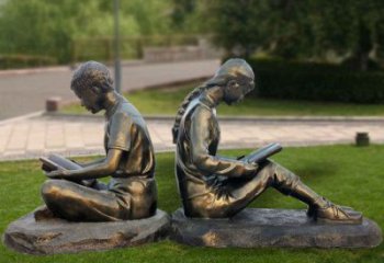 田間讀書雕塑 仿真學校雕塑 園林擺件