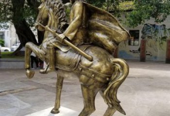 風景區(qū)騎馬人雕塑 售樓處廣場雕塑 仿古擺件