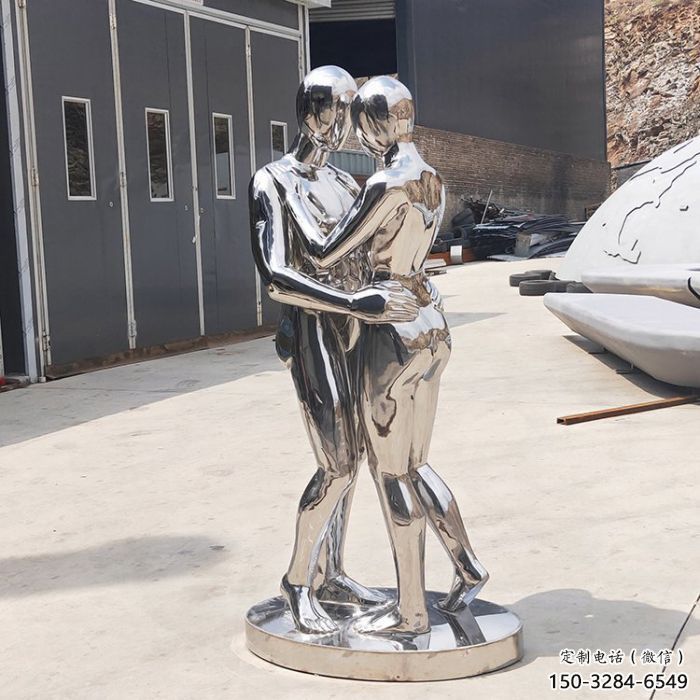 抽象情侶雕塑 店門口和睦雕塑 步行街擺件
