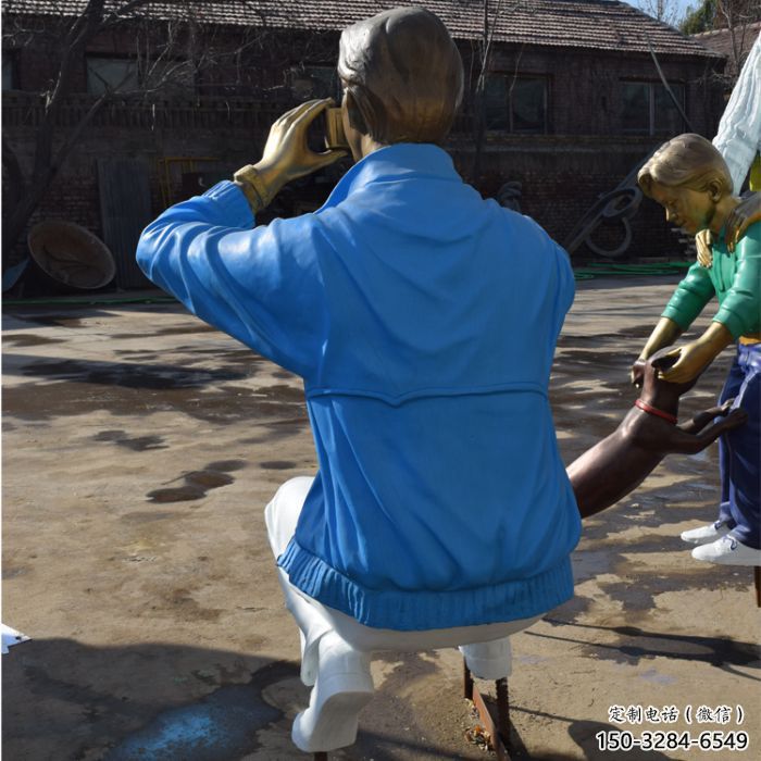 和睦三口之家雕塑 幸福雕塑 步行街?jǐn)[件