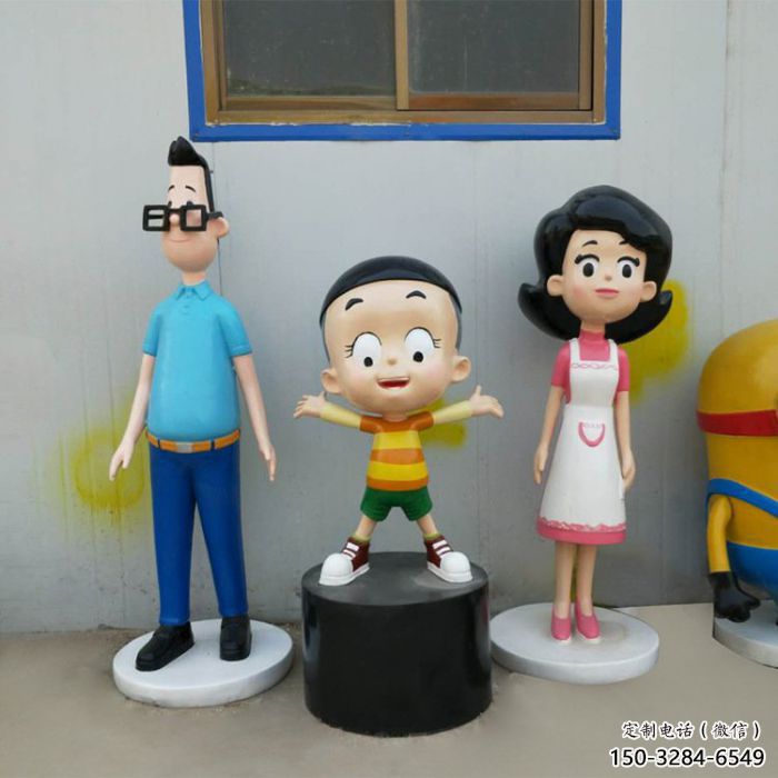 大型三口之家雕塑 門口創(chuàng)意雕塑 售樓處小品