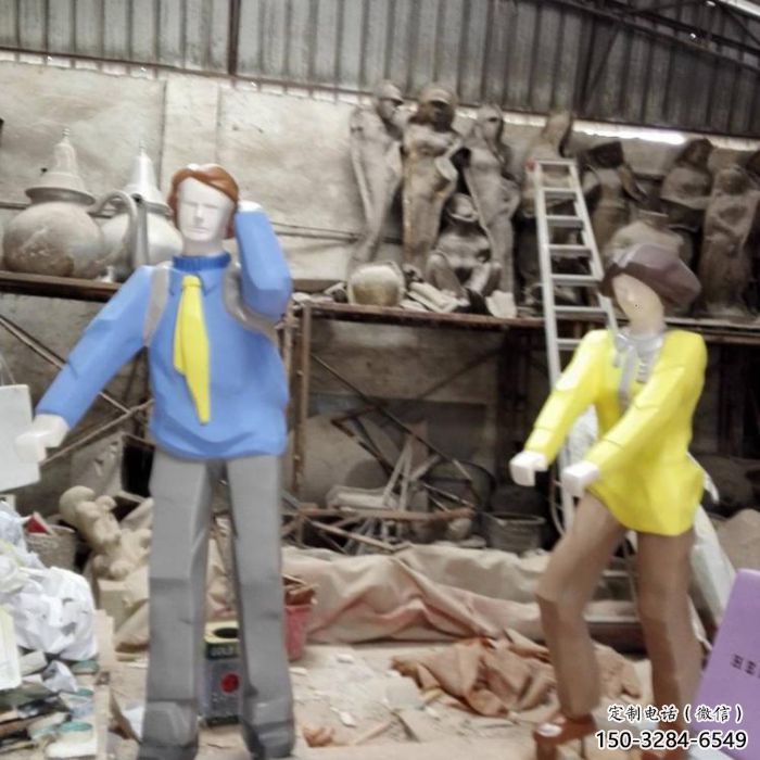 大型三口之家雕塑 商業(yè)街廣場雕塑 和睦擺件