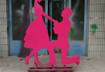 幾何情侶雕塑 庭院幸福雕塑 和睦擺件