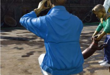 和睦三口之家雕塑 幸福雕塑 步行街擺件