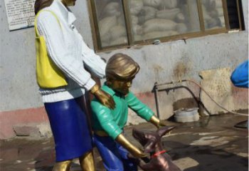 三口之家雕塑 庭院幸福雕塑 和睦擺件