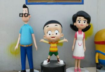 大型三口之家雕塑 門口創意雕塑 售樓處小品