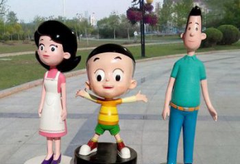 廣場三口之家雕塑 公園幸福雕塑 抽象擺件