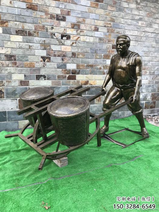 民俗推車雕塑 酒店公園雕塑 風景區擺件