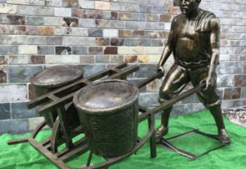 民俗推車雕塑 酒店公園雕塑 風景區擺件