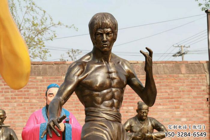 城市李小龍雕塑 風(fēng)景區(qū)彩繪雕塑 抽象擺件