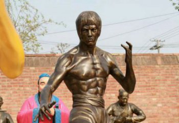 城市李小龍雕塑 風(fēng)景區(qū)彩繪雕塑 抽象擺件